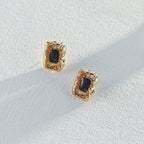 925 Sterling Silver Vintage Black Enamel Earrings product video E01267_影片_1