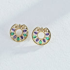 925 Sterling Silver Cubic Zirconia Garden Hoop Earrings