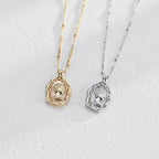 925 Sterling Silver Mother of Pearl Vintage-Inspired Necklace