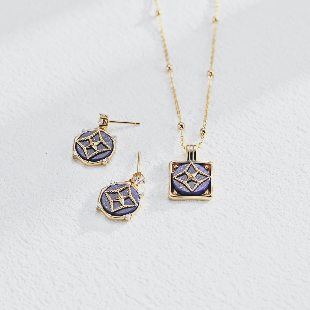 925 Sterling Silver Lapis Lazuli Geometric Earrings