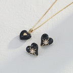 925 Sterling Silver Heart Drip Glaze and Cubic Zirconia Earrings product video E01228-2_影片_1