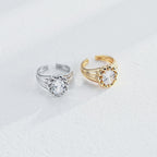 925 Sterling Silver Cubic Zirconia Vintage-Inspired Ring