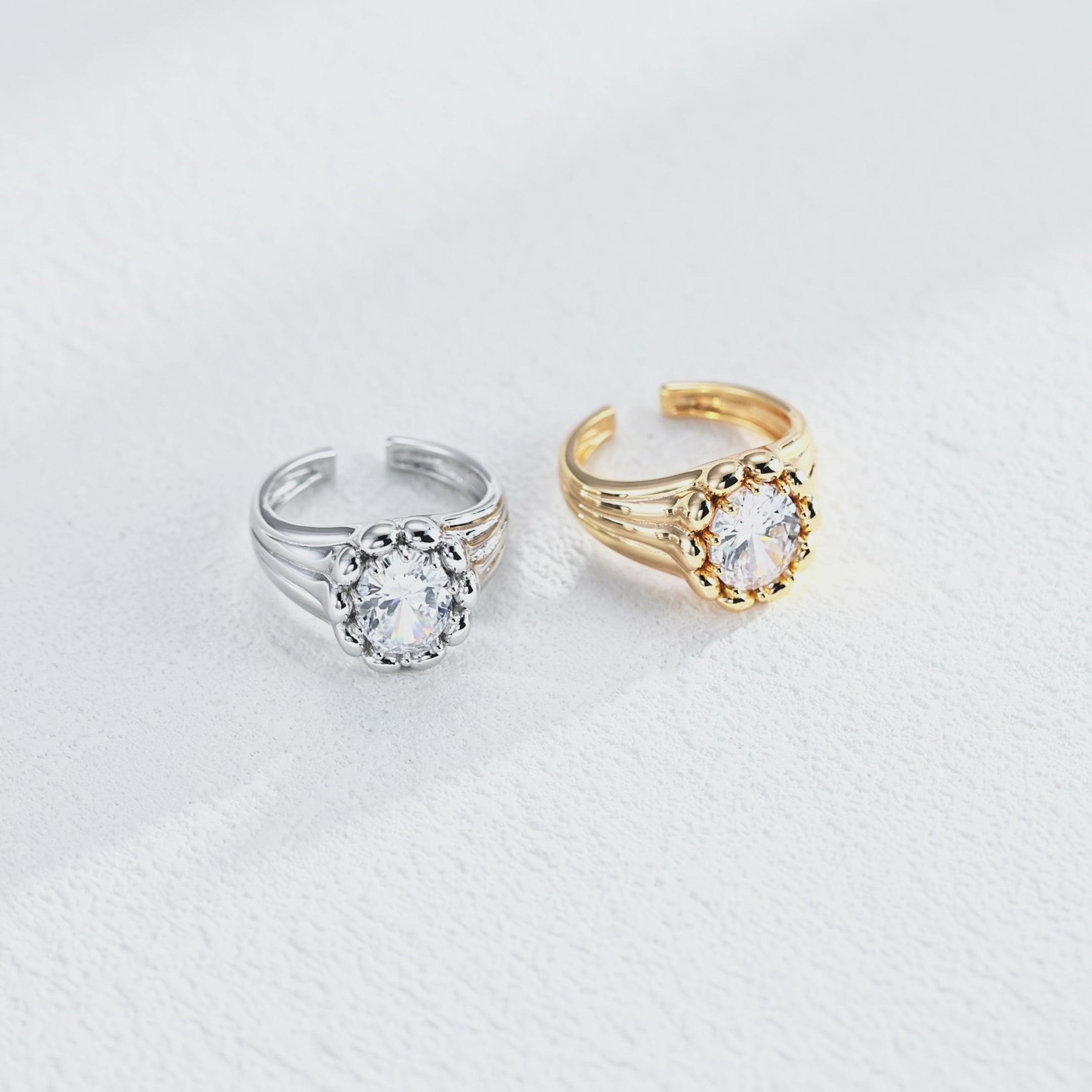 925 Sterling Silver Cubic Zirconia Vintage-Inspired Ring
