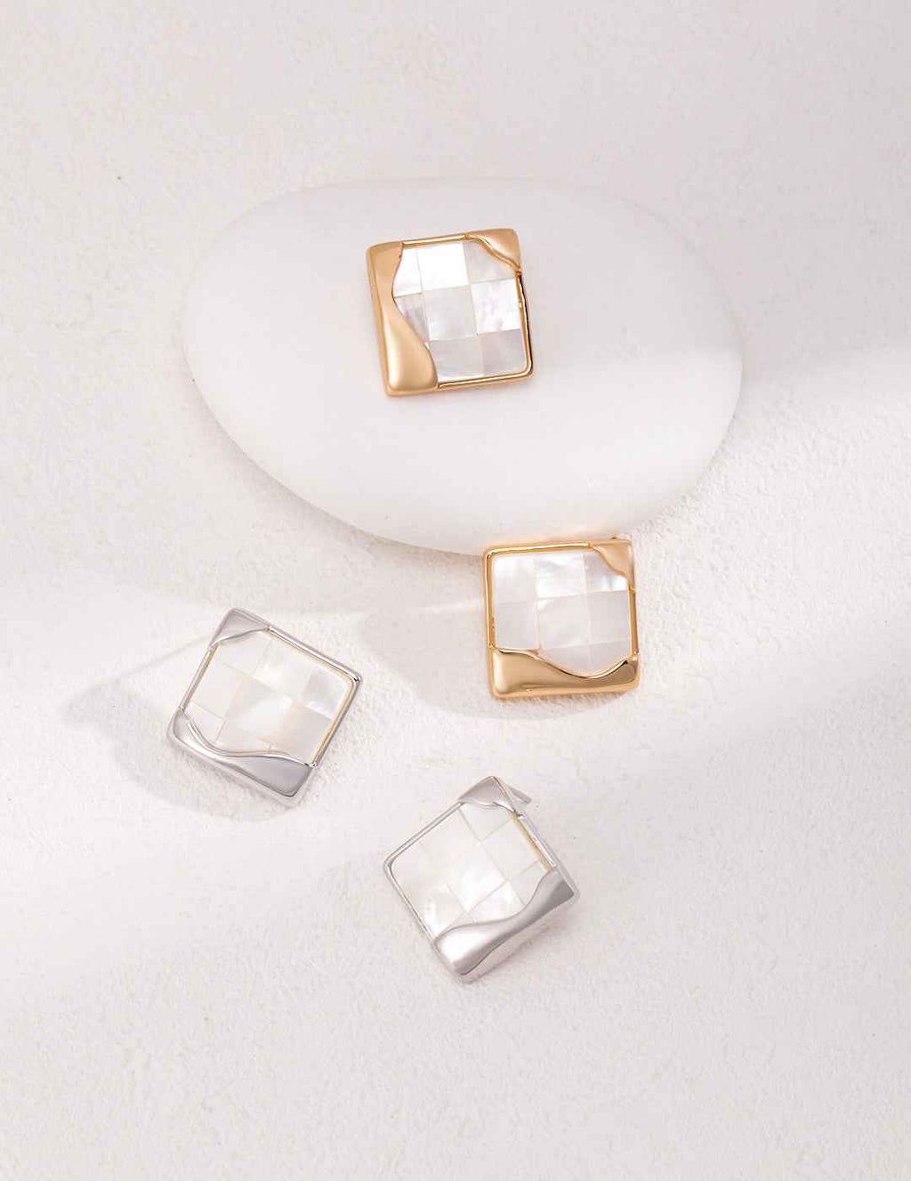 925 sterling silver stud earrings, front view